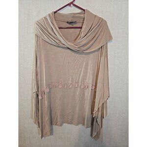 Pol lightweight women's poncho style‎ top funnel neck layering oversized size S